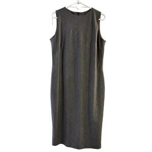 Vintage Black Label Ralph Lauren Collection Classic Wool Pencil Dress Gray Sz 14